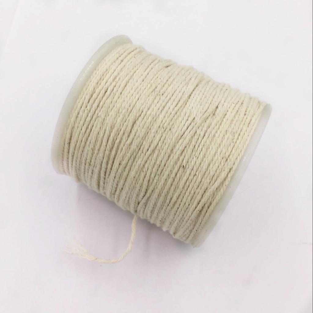 100 Meters 1mm Rustic Cotton Rope Braided Twisted Cord Twine Craft Raw DIY Art Craft Accessories for Home Decoration White