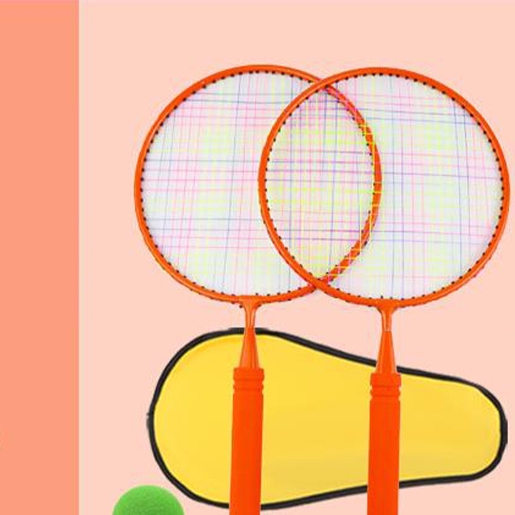 1 lot de raquettes de Badminton enfants Badminton outil d'entraînement Parent-enfant raquettes interactives pastèque rouge