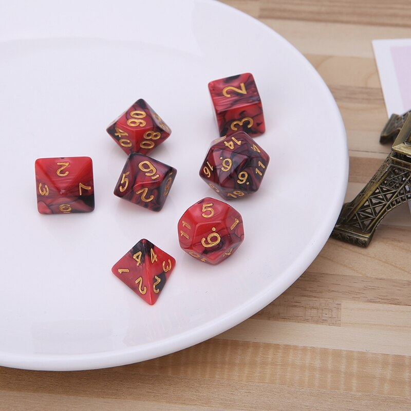 7 dés polyédriques en acrylique, pour jeu de société TRPG H4GF