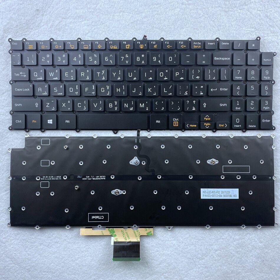Arabic Backlit Laptop Keyboard for LG 15Z980 15Z980-G 15Z980-H 15Z980-M 15Z980-T 15ZD980 15ZD980-G 15ZD980-H 15ZD980-M AR Layout: Black