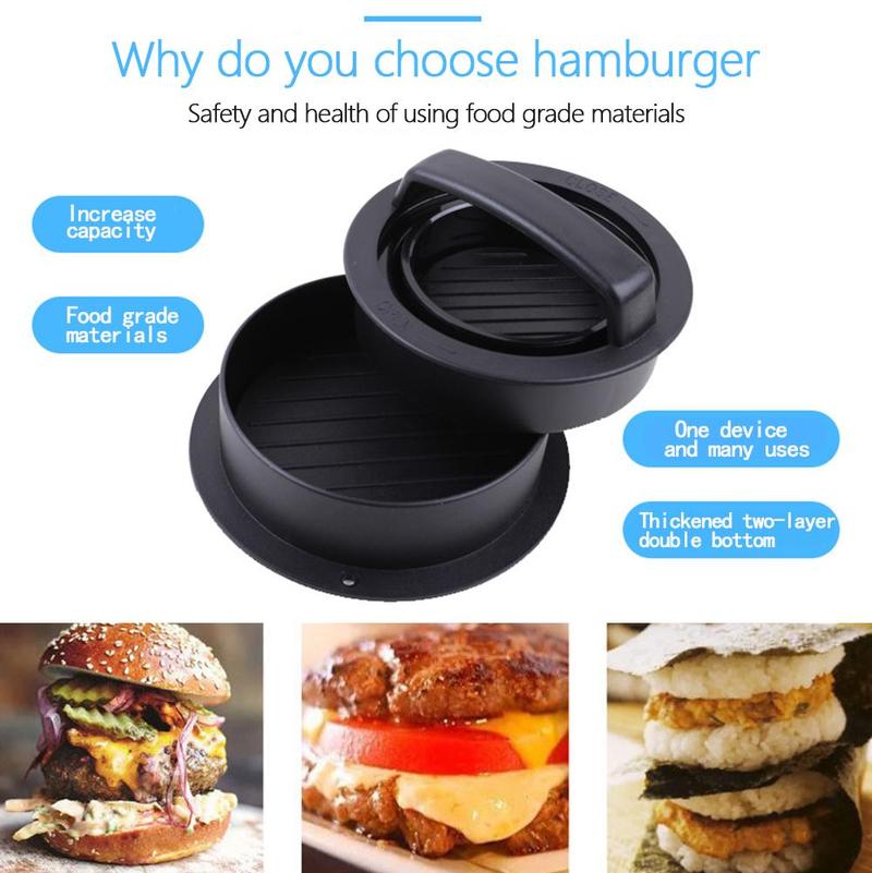 Hamburgermaskin kök non-stick matklassad abs hamburgerform form hamburgare köttpressverktyg biffbiff grillpress gör  a1 d 7