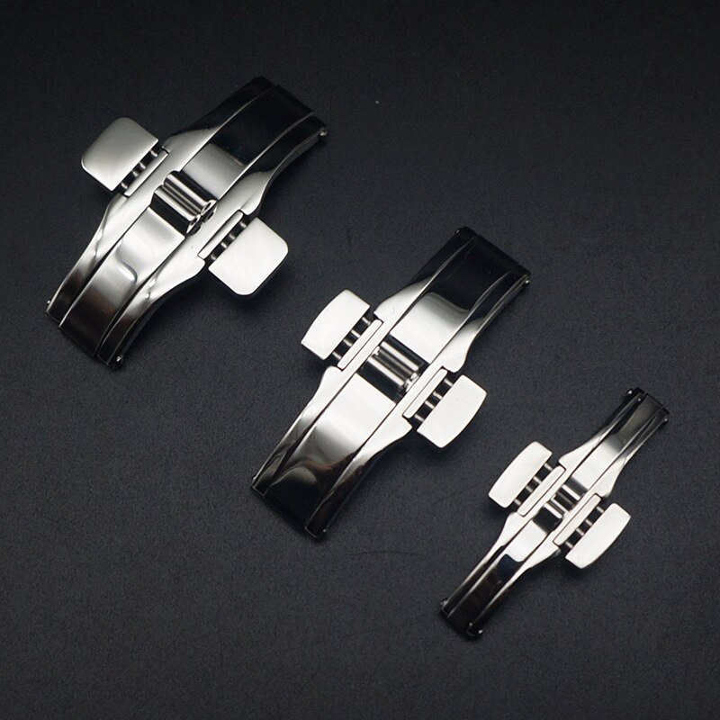 Para Tissot-Accesorios de reloj de acero inoxidable, hebilla de reloj plegable de doble botón, cierre de despliegue de mariposa