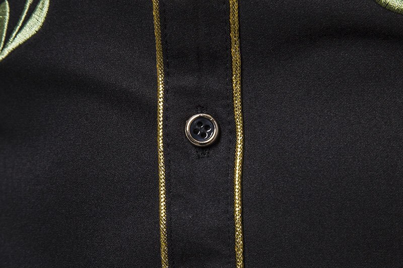 Männer Hemden Westlichen Denim Blume Bestickt Dünne Beiläufige Lange Hülse Zugeknöpft Hemd Männer der Nationalen Wind Bestickte Hemd S-2XL
