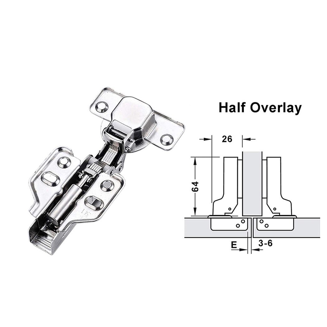Charnières hydrauliques en acier inoxydable, 10 pièces, amortisseur, fermeture douce, charnière de porte, armoire de cuisine, garde-robe, quincaillerie de meubles