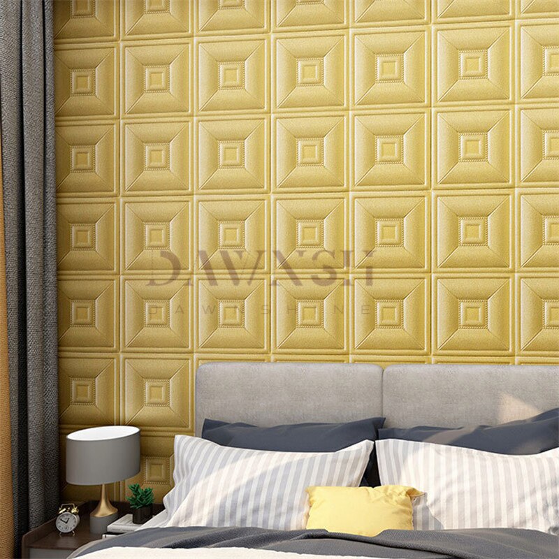 1PCs 70x70 Cm Square Pattern PE Foam Wallpaper 3D Self-Adhesive Anti-Collision Wall Paper For Kids Room Wall Sticker: 6 / 1pcs 70x70 cm