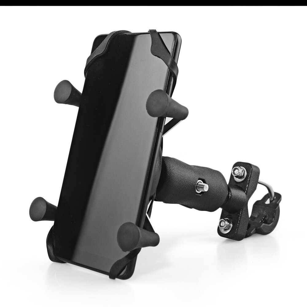 Support pour téléphone de guidon de moto 3.5-6.5 pouces support de téléphone portable pour Harley Electra Glide Softail Road King: 4 Legs