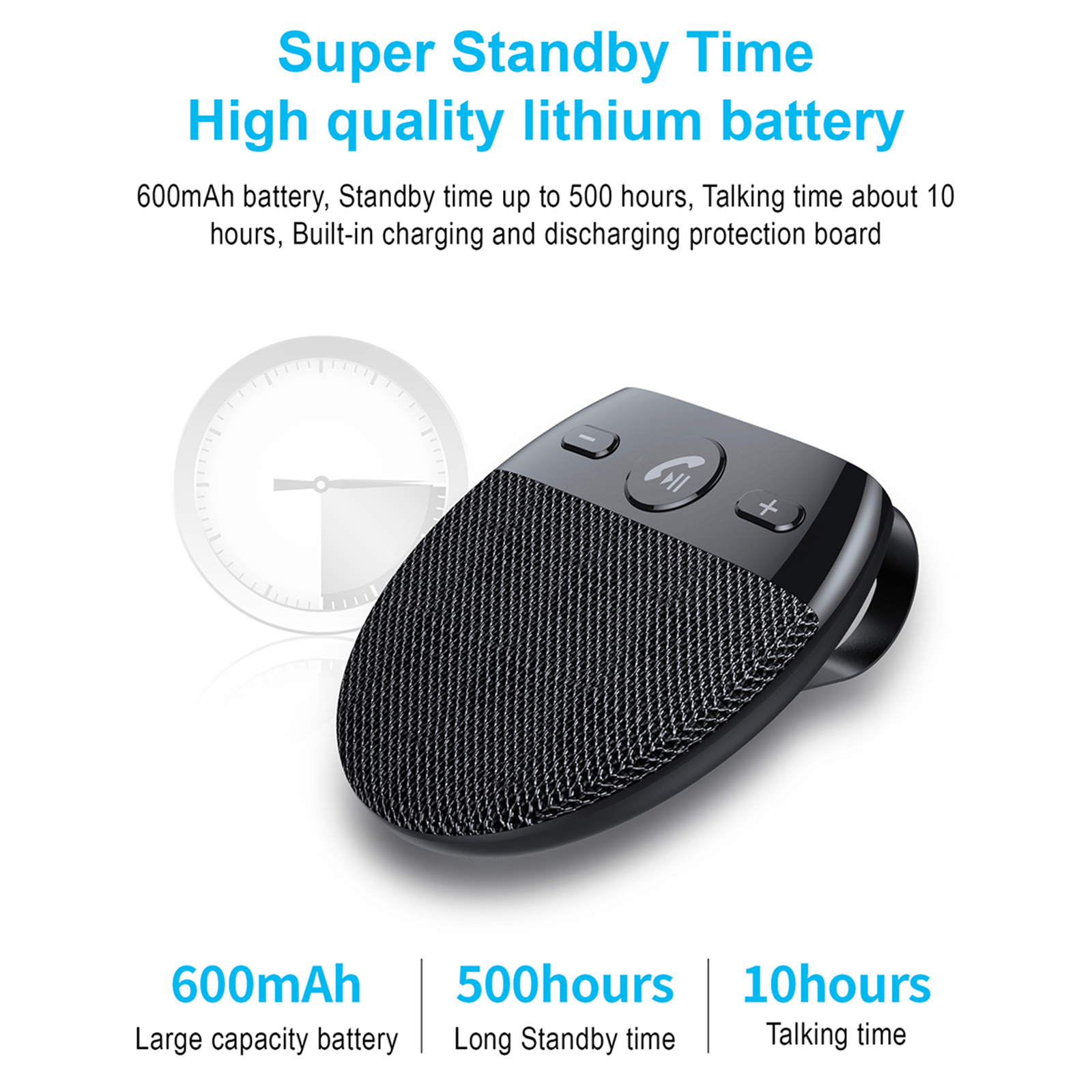 BT Car Speaker Hands Free Speakerphone USB Charging Speakerphone with Clip for Clear Hands-Free Call Music Wireless Car Speaker