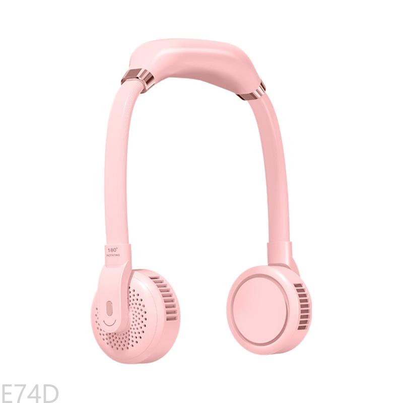 E74D Higher Energy Density USB Type-c Mini Hanging Neck Fan Three-speed Adjustable Mute Neck Dual Fan Home Office Bladeles: Default Title