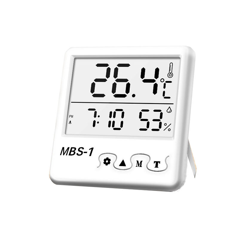 TECLASER Digital Weather Station Indoor Room Hygrometer Clock Thermometer Large Screen Temperature Humidity Meter MBS1