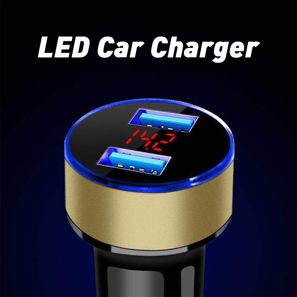 3.1A Dual USB LED Car Charger with Blue Indicator Light Multi-protection Universal for 12V/24V Vehicles car accesories