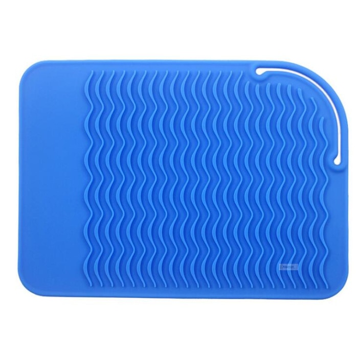 Funda de silicona para plancha de pelo, cojín para plancha resistente al calor para rizar el pelo, alisador de cera, secador plano, herramientas de estilismo de salón 1 unidad