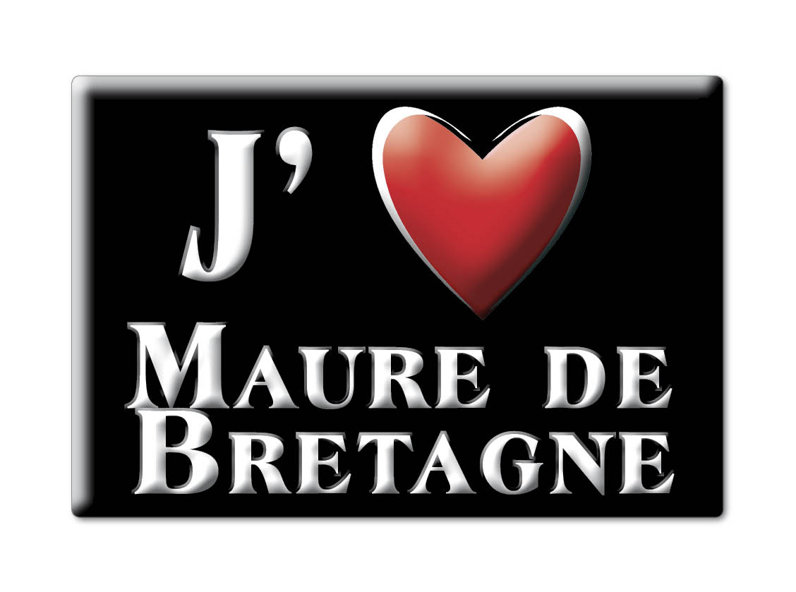 MAURE DE BRETAGNE aimant lodestone AUVERGNE (35) France aimant frigo SOUVENIR j'aime: Black