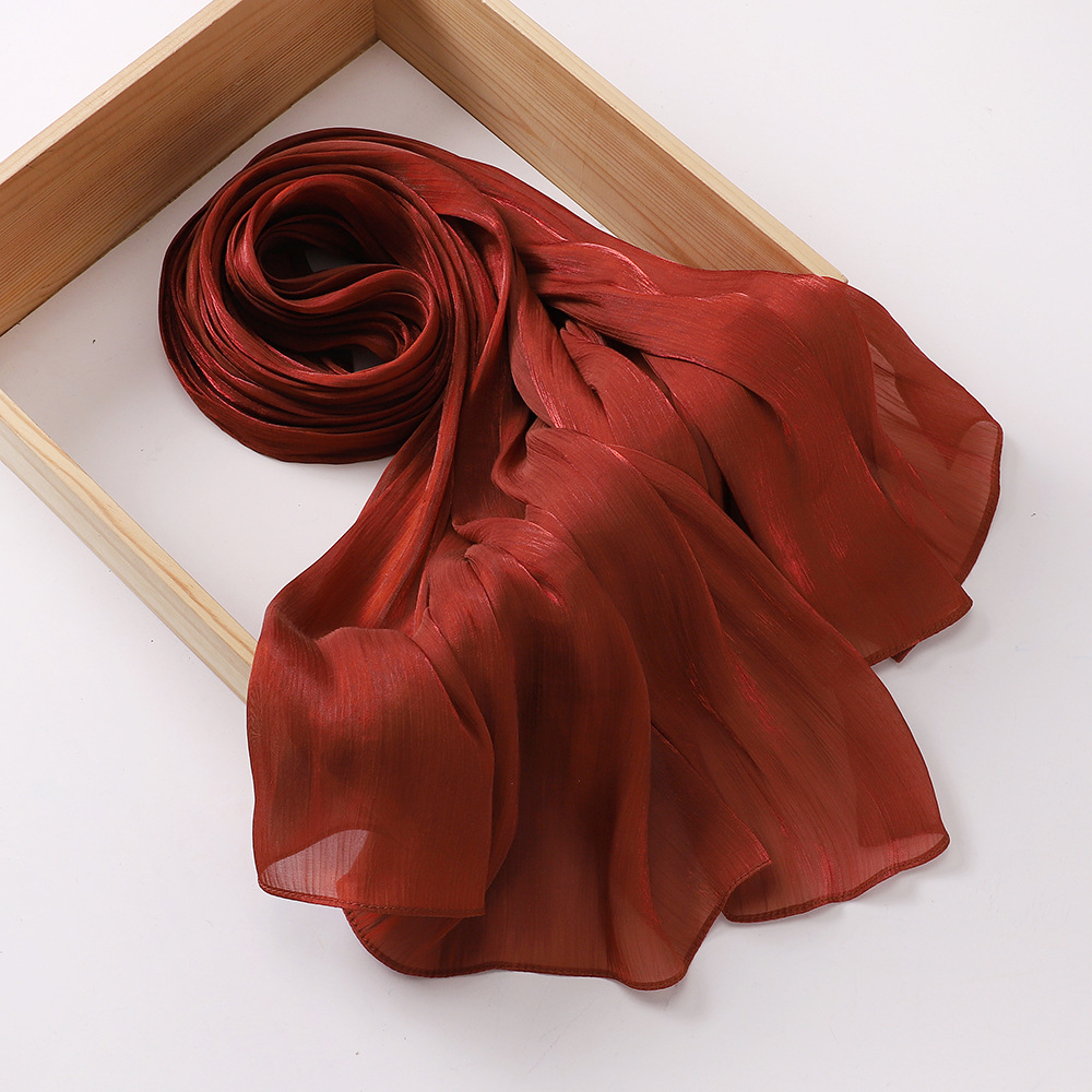 Shimmershawl Zijden Hijab Sjaal Ademend Cool Island Satijn Medine Zijden Sluier Moslim Hijab Glanzende Zijden Sjaal Dames Sjaals Tippet