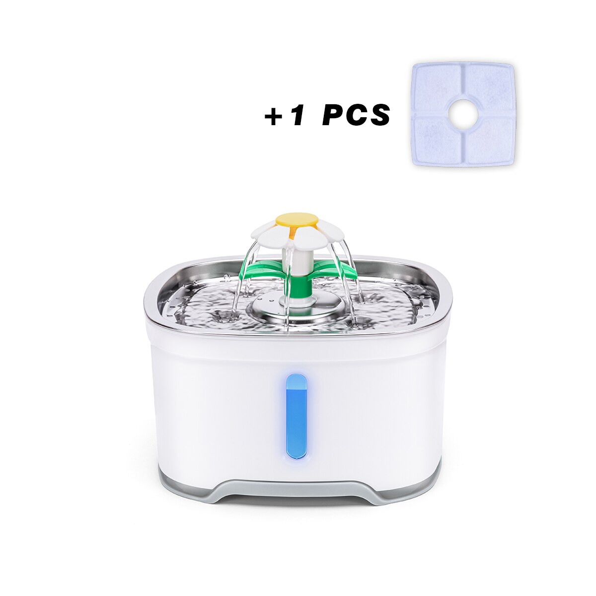 2.4L Automatic Pet Cat Water Fountain with LED Electric USB Dog Cat Pet Automatic Feeder Bowl Pet Drinking Fountain Dispenser: 35-ss-01