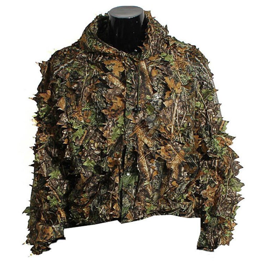 Ropa de camuflaje 3D para hombre y mujer, conjunto de pantalones y abrigos militares con capucha para actividades deportivas al aire libre, abrigo de manga larga, ropa de Cosplay