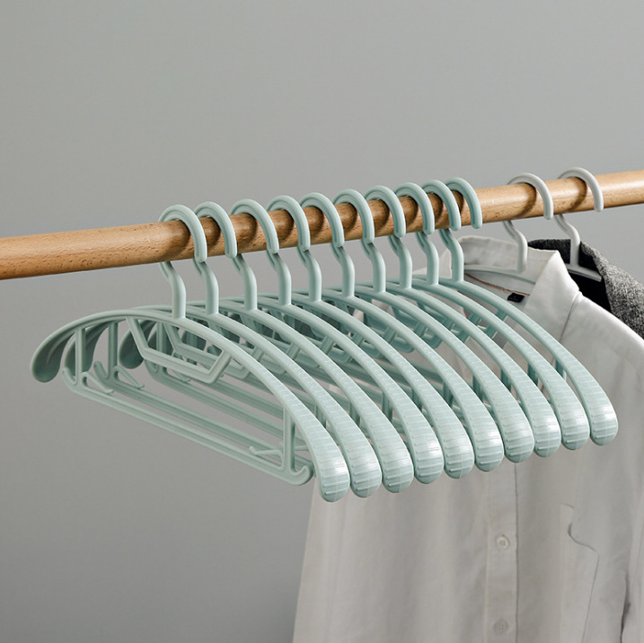 Cintres antidérapants pour vêtements, 10 pièces/ensemble, cintre en plastique épais, Anti-déformation, pour la maison: B-sky blue