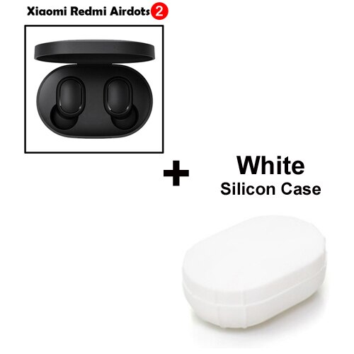 Xiaomi Redmi Airdots earphone 2 TWS Stereo Wireless earphone Voice control Bluetooth 5.0 Noise reduction Tap Control: Add White Case