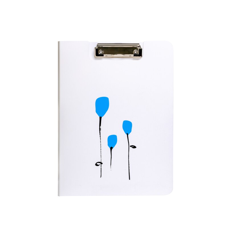 Blossom Series A4 Size Clip File Borad Red Yellow Blue Green Flower Cover Document Data Single Clip File Folder 239*315*21mm: blue