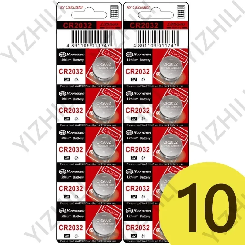 5 pces-50 pces cr2032 bateria de célula de botão 3v baterias de lítio 2032 br2032 para chaves de relógio calculadora controlador temporizador luzes led: Preto