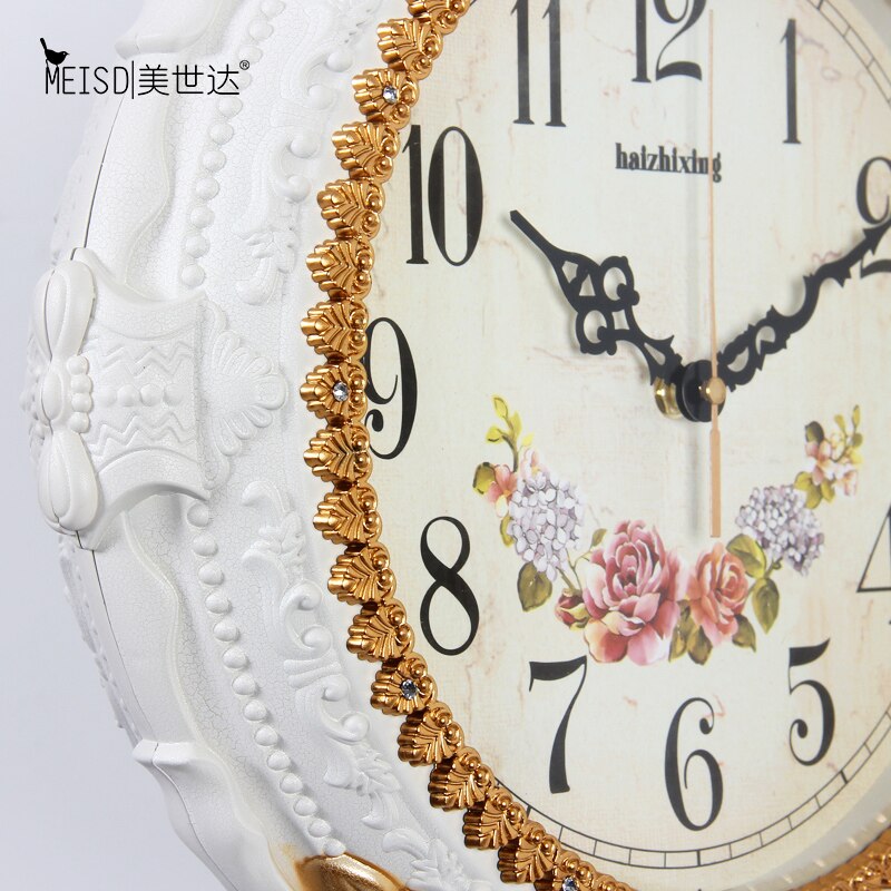 European style Classic Retro Modern Wall Clock 37CM Double Sided Outside Bracket Clock Home Decoration Hanging Watch