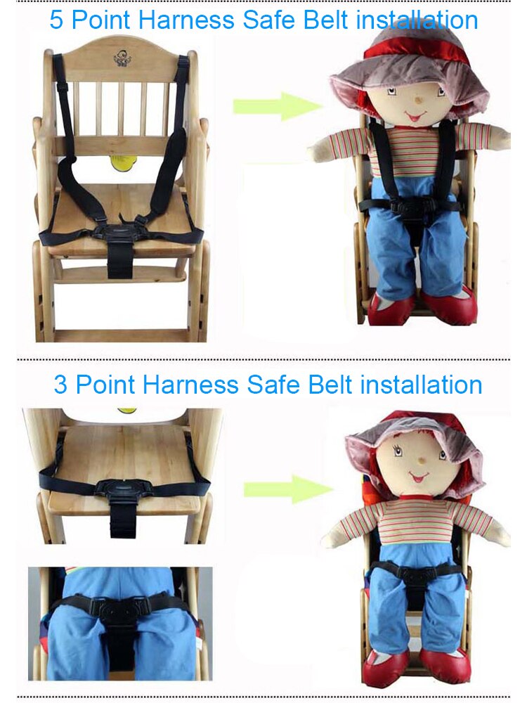 Arnés universal de 5 puntos para bebé, cinturón de seguridad, cinturones de seguridad para cochecito de bebé, silla alta, asiento de seguridad para niño, cuna de bebé, bicicleta de bebé