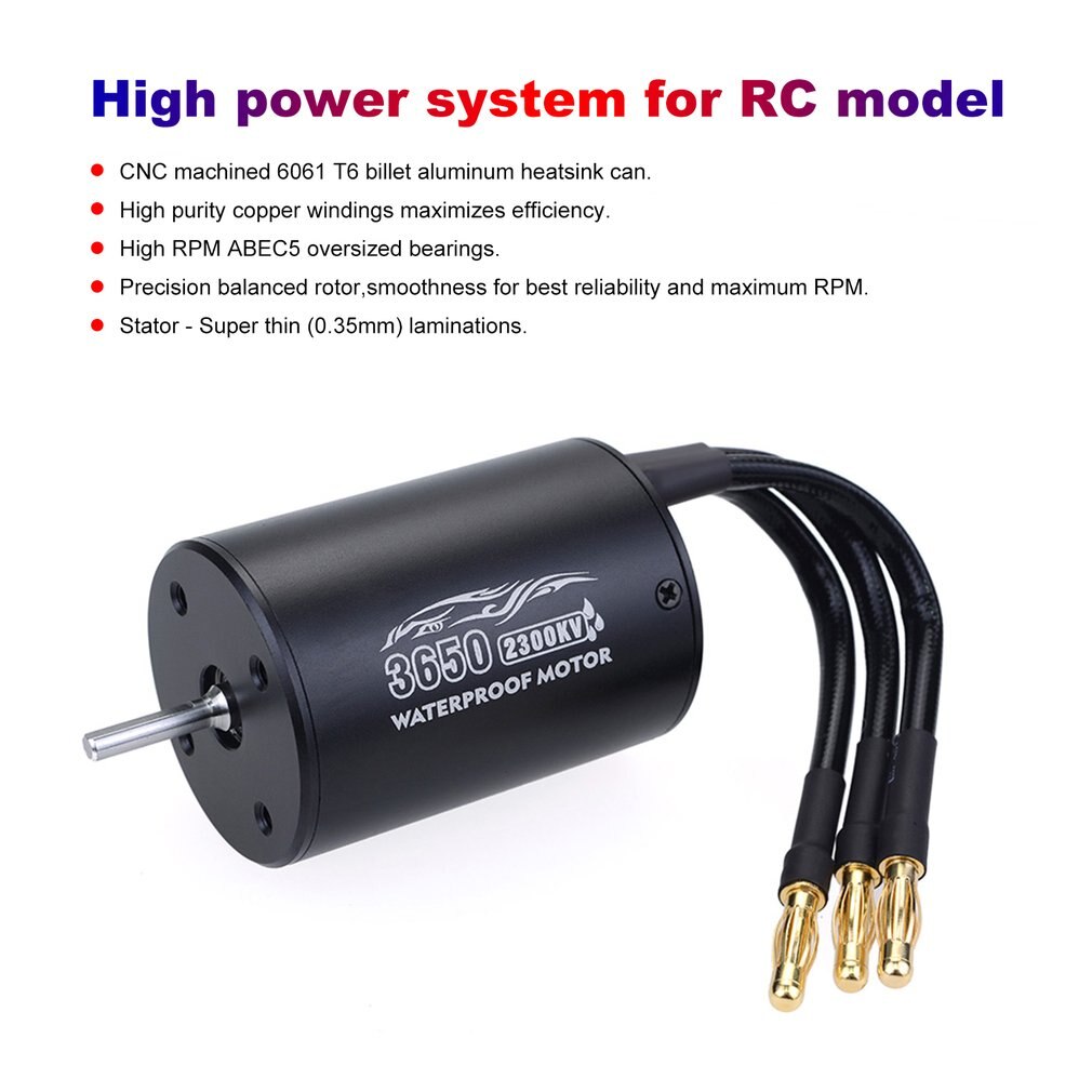 3650 2300/3100/3900KV / 3660 2600/333800KV Motor With 60A ESC Kit Waterproof Brushless Motor for 1/10 RC Car Boat ESC Racing