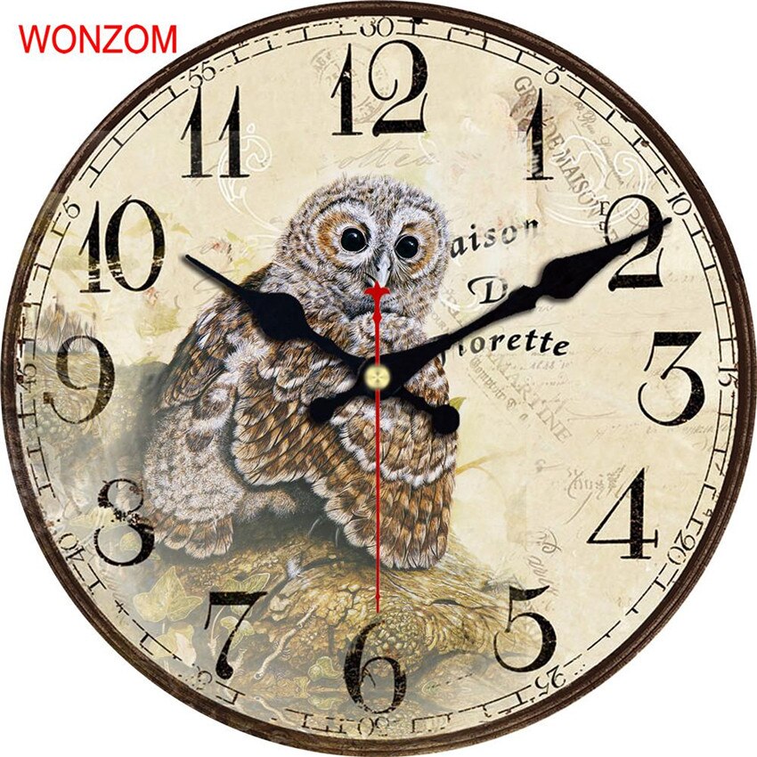 Night Uil Grote Vogel Wandklok Stille Non-Tickin Wandklok Leuke Uil Klokken, battery Operated Uil Klokken Muur Creatieve Thuis December