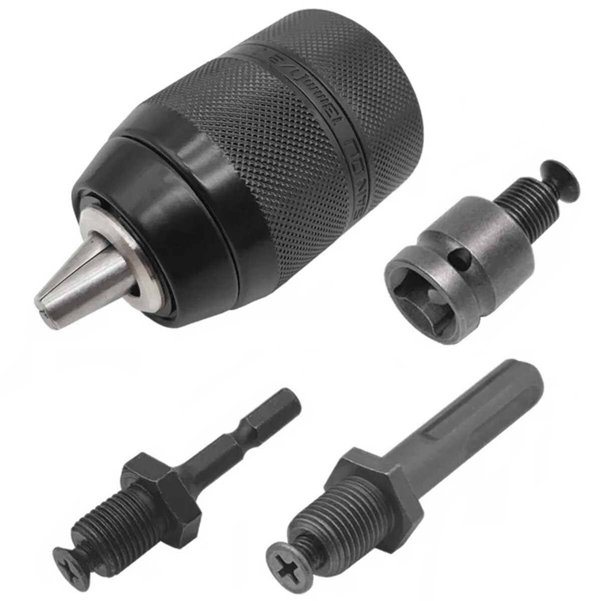 1/2-20UNF 1.5-13mm Keyless Drill Chuck Quick Change Drill Bit Adapter &amp; 1/2 Converter 13mm Round Hexagonal Handle Connecting Rod