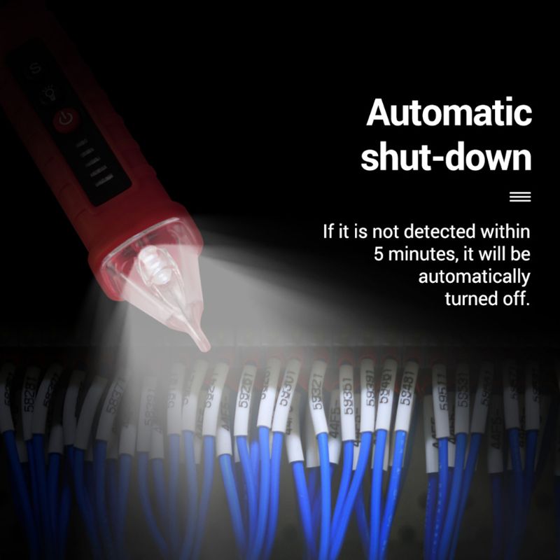 Vd802 vd802 berøringsfri ac spændingsdetektor tester meter 12v-1000v pen stil elektrisk indikator led udgang ac induktionsspænding