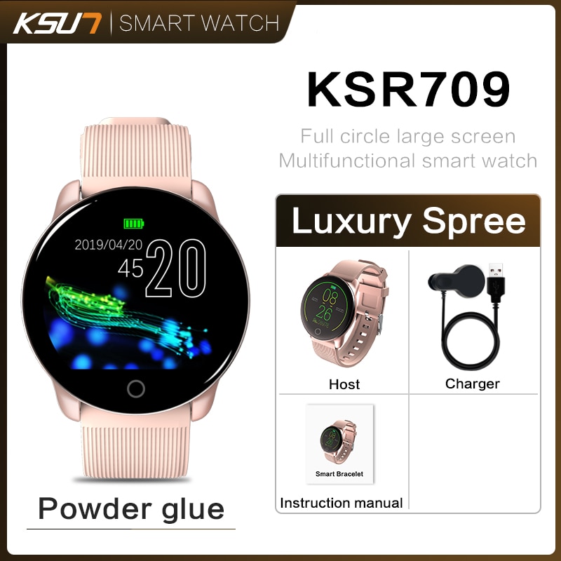 KSUN KSR709 Männer Sport Pedometer Smart Uhr IP68 Wasserdichte Fitness Tracker Heart Rate Monitor Frauen Uhr Smartwatch: KSR709-P