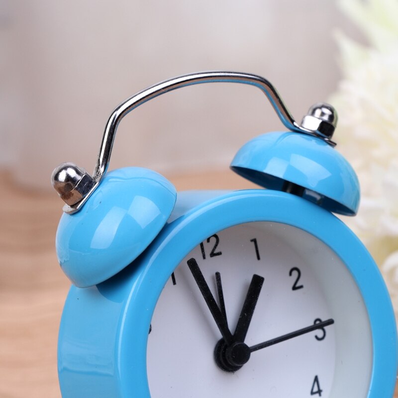 40mm Mini Metal Alarm Clock Portable Home Outdoor Lovely Cartoon Watch Retro Metal Alarm Clock Desktop