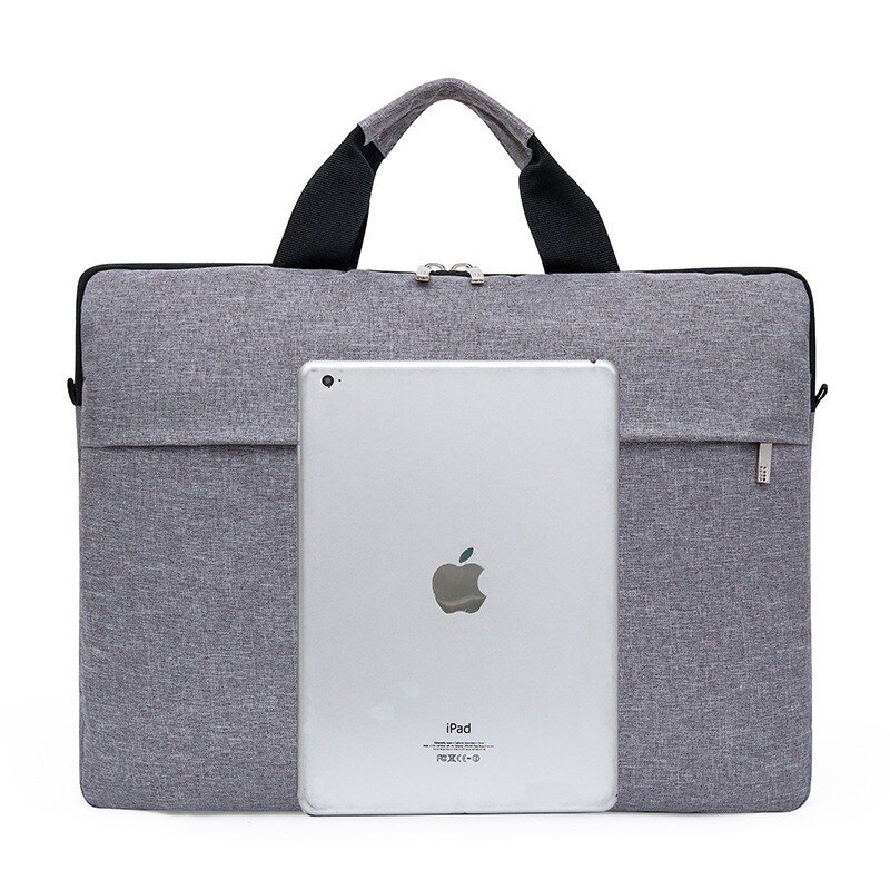 Ultradunne laptoptas 13/14 inch heren schokbestendige schoudertas voering notebooktas casual eenvoudig grote capaciteit grote laptoptas