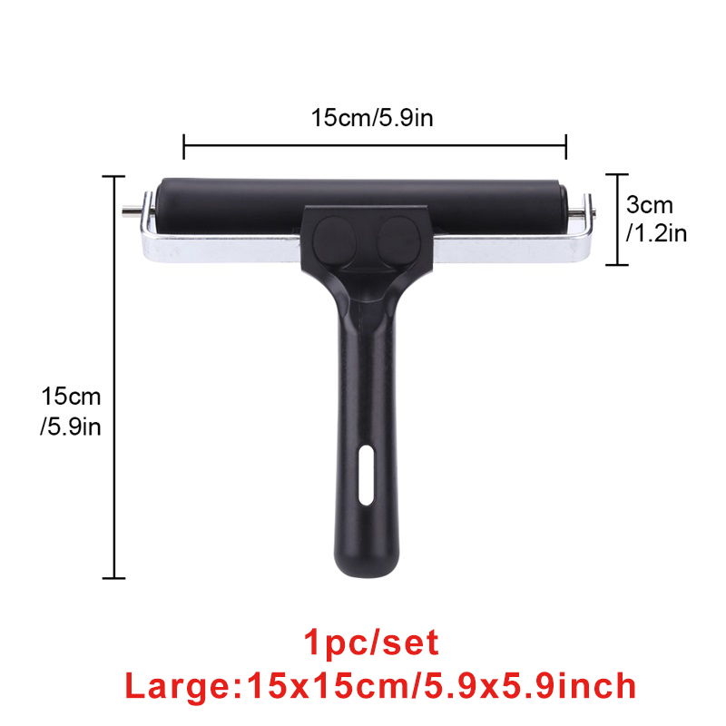 Rodillo de goma para estampar, herramienta para aplicar tintas, sellos, papeles, suministros de arte antideslizantes, 6/10/15cm: 1pc 15cm