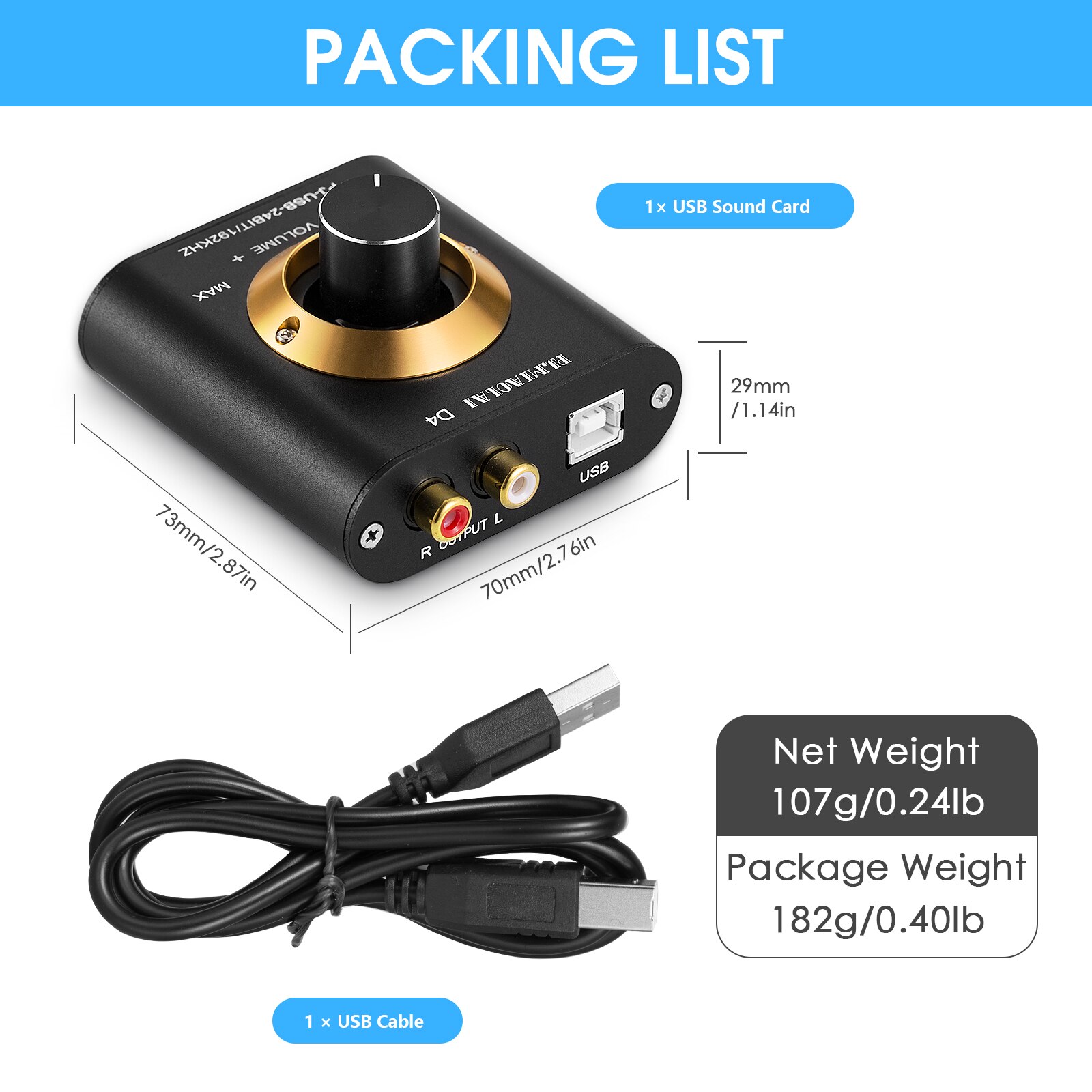 Nobsound Mini USB DAC auriculares amplificador convertidor de Digital a analógico de adaptador de Audio USB tarjeta de sonido