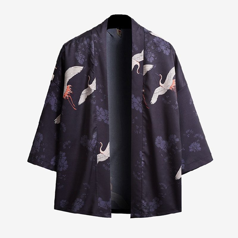 Kimono literario japonés de tipo yukata, kimono corto japonés holgado de estilo chino, kimono haori