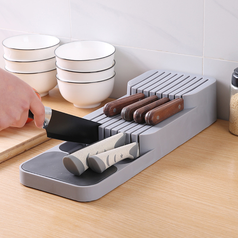 Bandeja de almacenamiento de cubiertos multiusos para cocina, soporte para cuchillos, tenedor, cuchara, organizador de clasificación, cajón, cajas de almacenamiento categorizadas