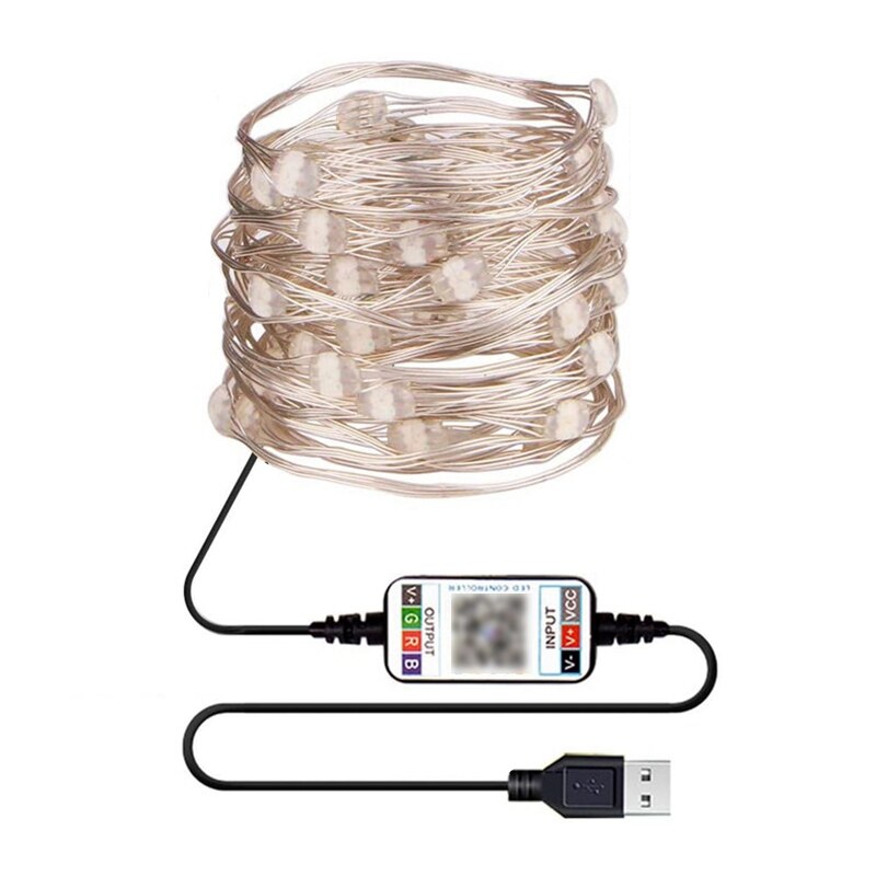 20Key 10M 100LED Kleur Veranderende Led Kerstverlichting Muziek Bluetooth Rgb Waterdichte Wire String Light Voor Slaapkamer