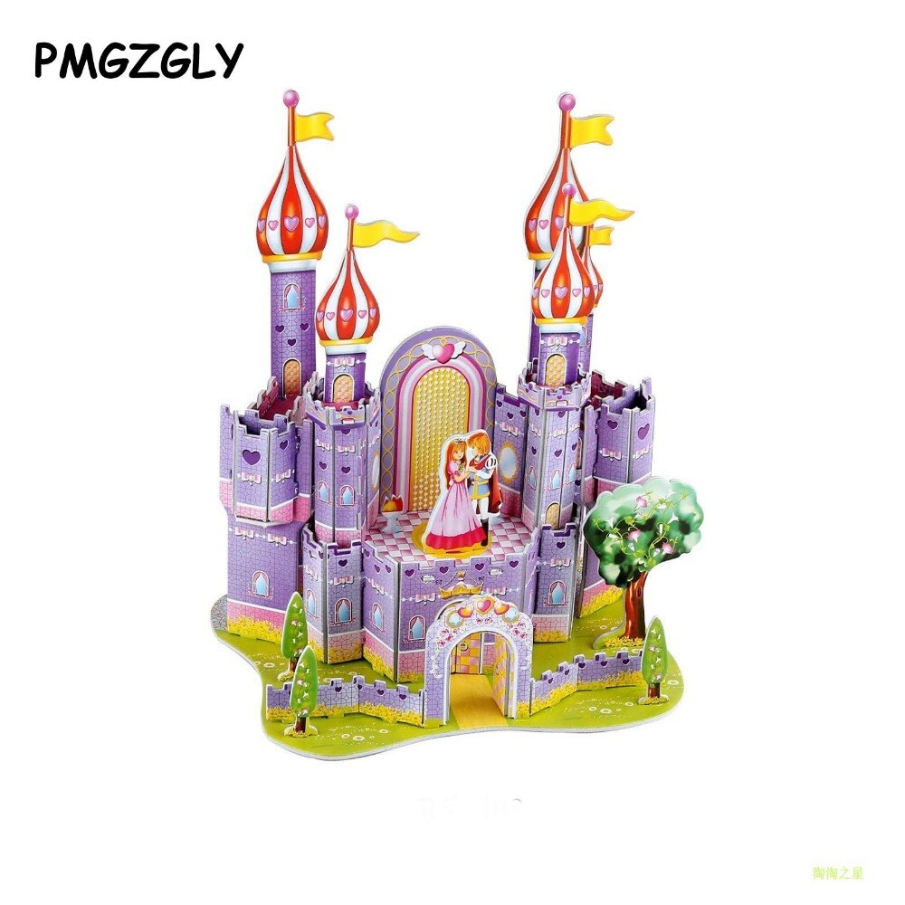 3D jigsaw puzzles children kids toys educational Puzzles DIY Puzzle Jigsaw Baby Kid learning Castle pattern Children Houses
