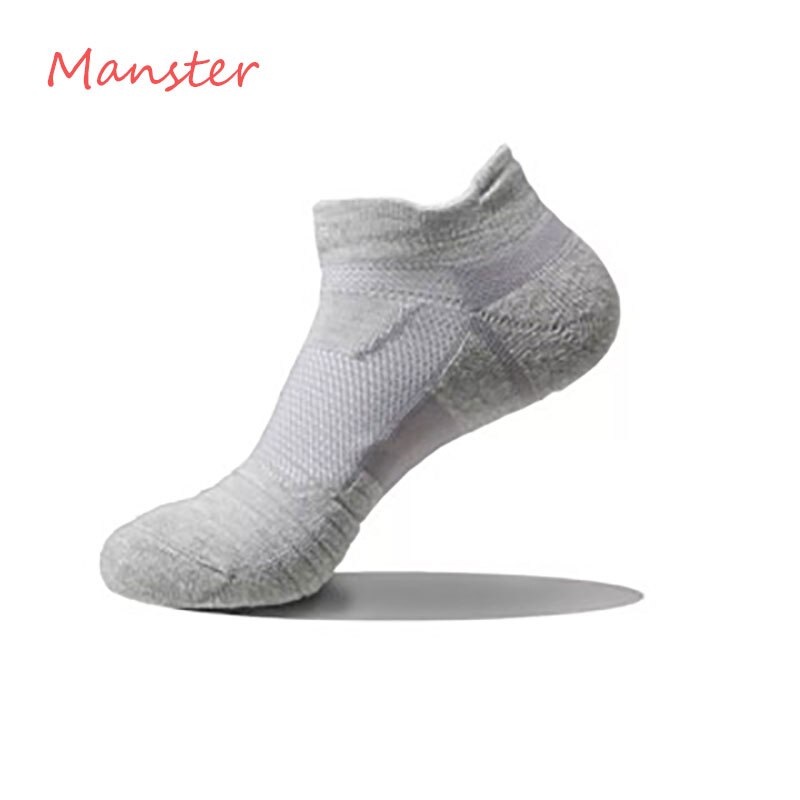 Men Socks Autumn Winter Male Thermal Compression In Tube Cotton Socks Kobe James Curry Durant Socks Casual Thick Sock: Short Gray