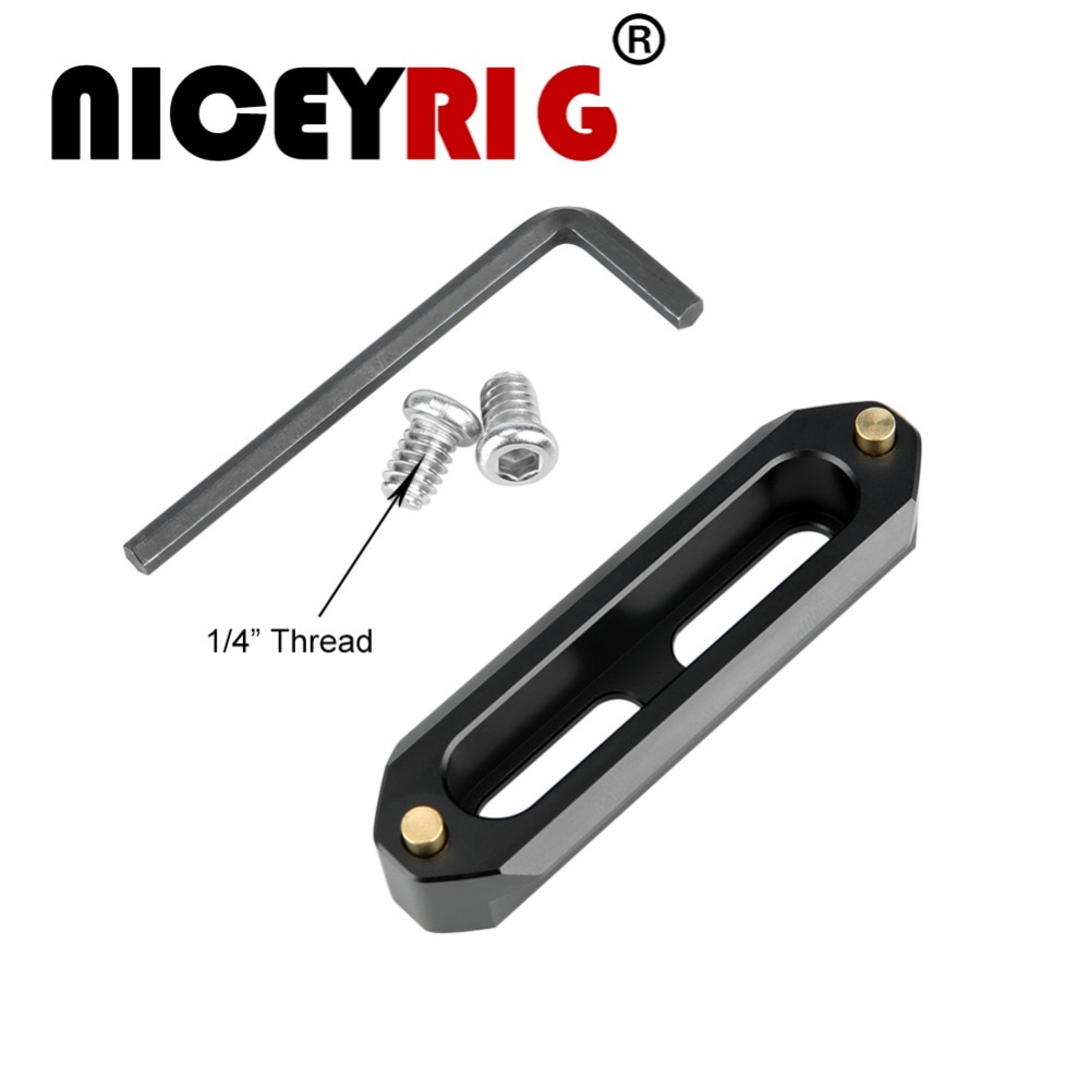 NICEYRIG NATO Rail NATO Clamp Slide Rail Rig Nato Handle Rail Grip Rig DSLR Camera Cage Clamp Rig 1/4" Stabilizer Cameras 70mm