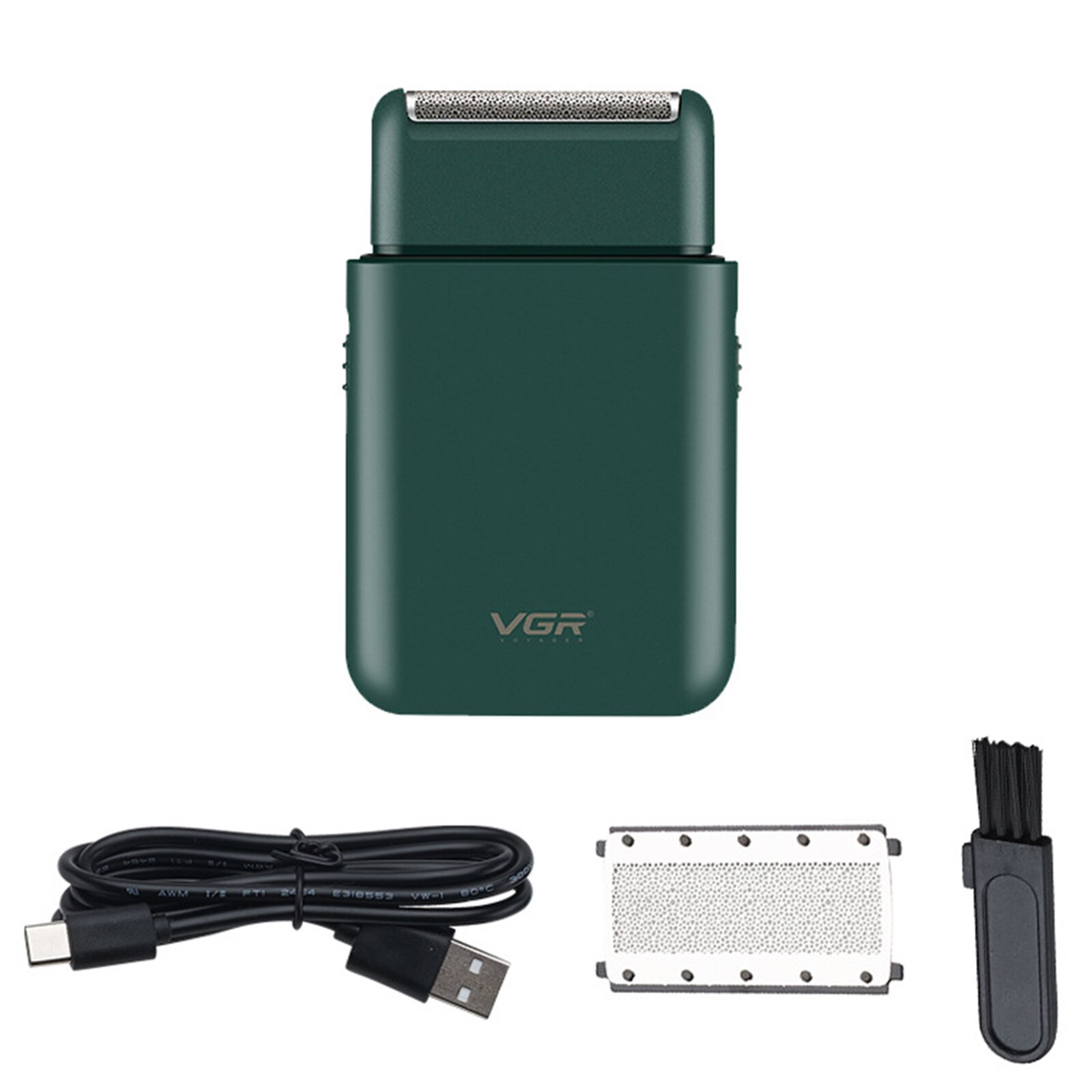 Electric Beard Razor Electric Foil Shaver Multi-Purpose Shaver USB Rechargeable Shave for Men’s Beard Shaving &amp; Hair Trimming: Dark Green