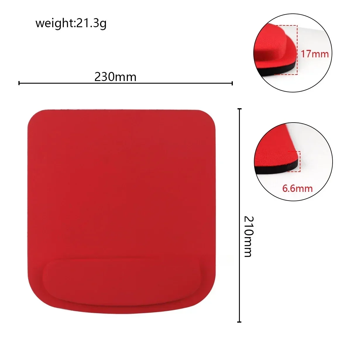 Computer Game Mouse Pad Environmental Eva Ergonomic Mousepad Wrist Pad Solid Color Comfortable Mouse Mats For Office Accessories: Red