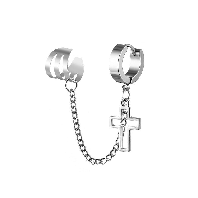 Boucles d'oreilles en alliage de Zinc pour hommes et femmes, 1 pièce, bijoux Cool, Vintage, rétro, chaîne en métal: Style G-1pcs