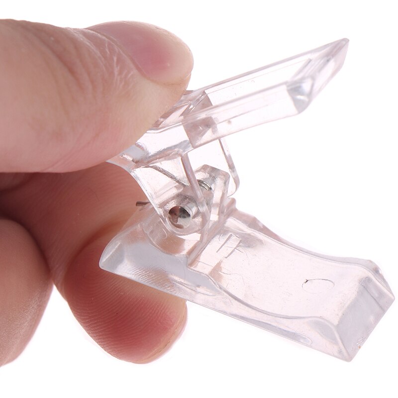 2pc Plastic Fingernail DIY Fix Clip Nail Art Extension Faux Reusable Fixing Tool Clamp UV Glue Fixed Clip Manicure Tool