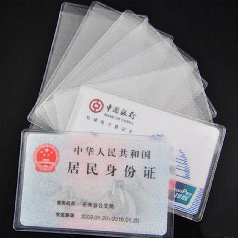 10PCS PVC Credit Card Holder Protect ID Card Business Card Cover Clear Frosted
