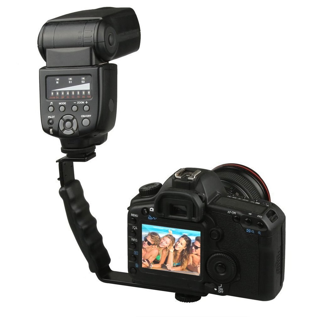 L Shape Camera Bracket For Led Shooting Light Aluminum Alloy Bracket Dv Camera With Two Shoe Interfaces