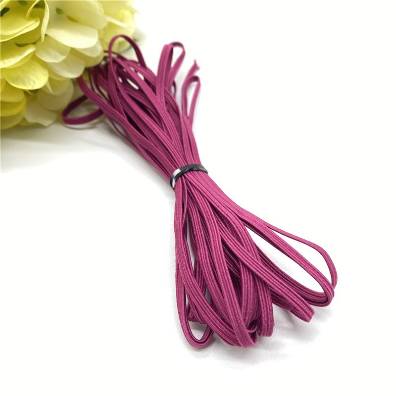 5Yards 3Mm Kleur Elastic Band Rope Rubber Hoofdband Lint Naaien Webbing Taille Schoenveter Diy Kleding Accessoires: 11