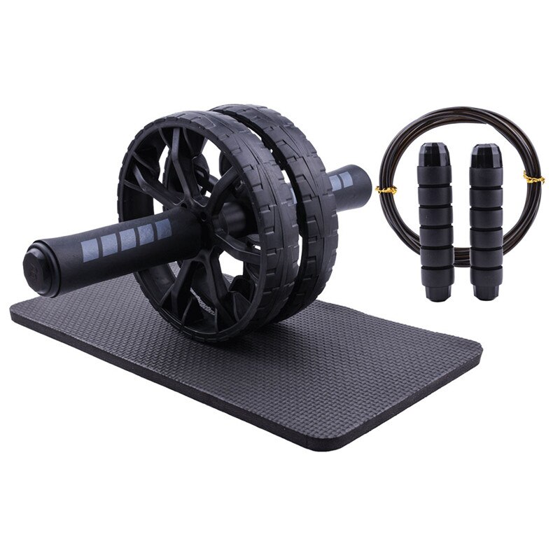 Xc-tewatwo rodillo de rueda Abdominal con soportes de empuje-ups cuerda de salto Ab rodillo mano fortalecedor entrenador muscular equipo de Fitness: Marfíl