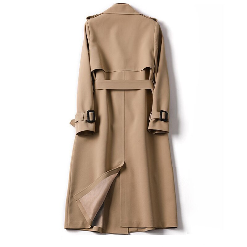 Windjack voor dames, winterjas, koreaanse trenchcoat voor dames, engelse stijl, lange trenchcoat met sjerpen