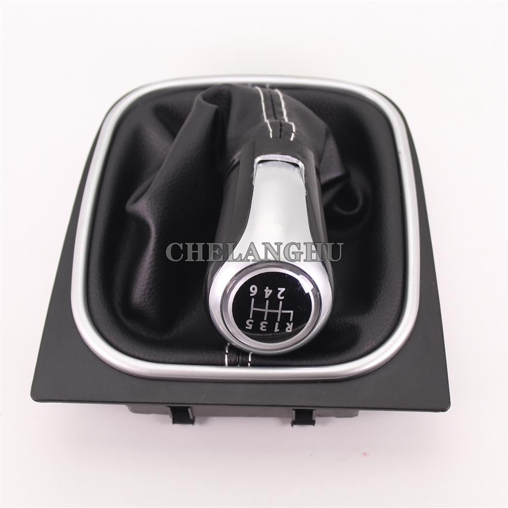 For volkswagen VW Golf 6 A6 MK6 GTI GTD R32 Car-styling car 6 speed Gear shift knob pu leather Boot